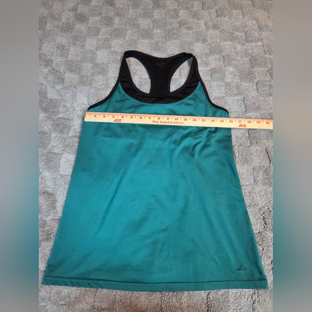 Champion C9 Tank Top Women's Black and PEACOCK GREEN Athletic Top size XL - Picture 4 of 9